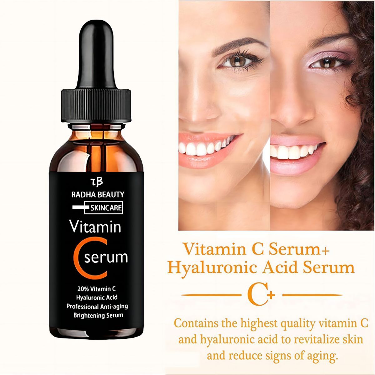 Hyaluronic Acid Facial Serum - Serum z witaminą C Serum do