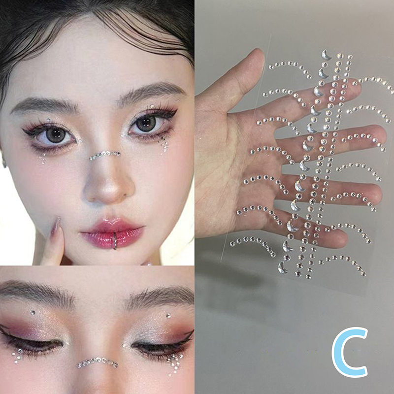 Nail Art - Nowe samoprzylepne diamentowe naklejki na twarz,