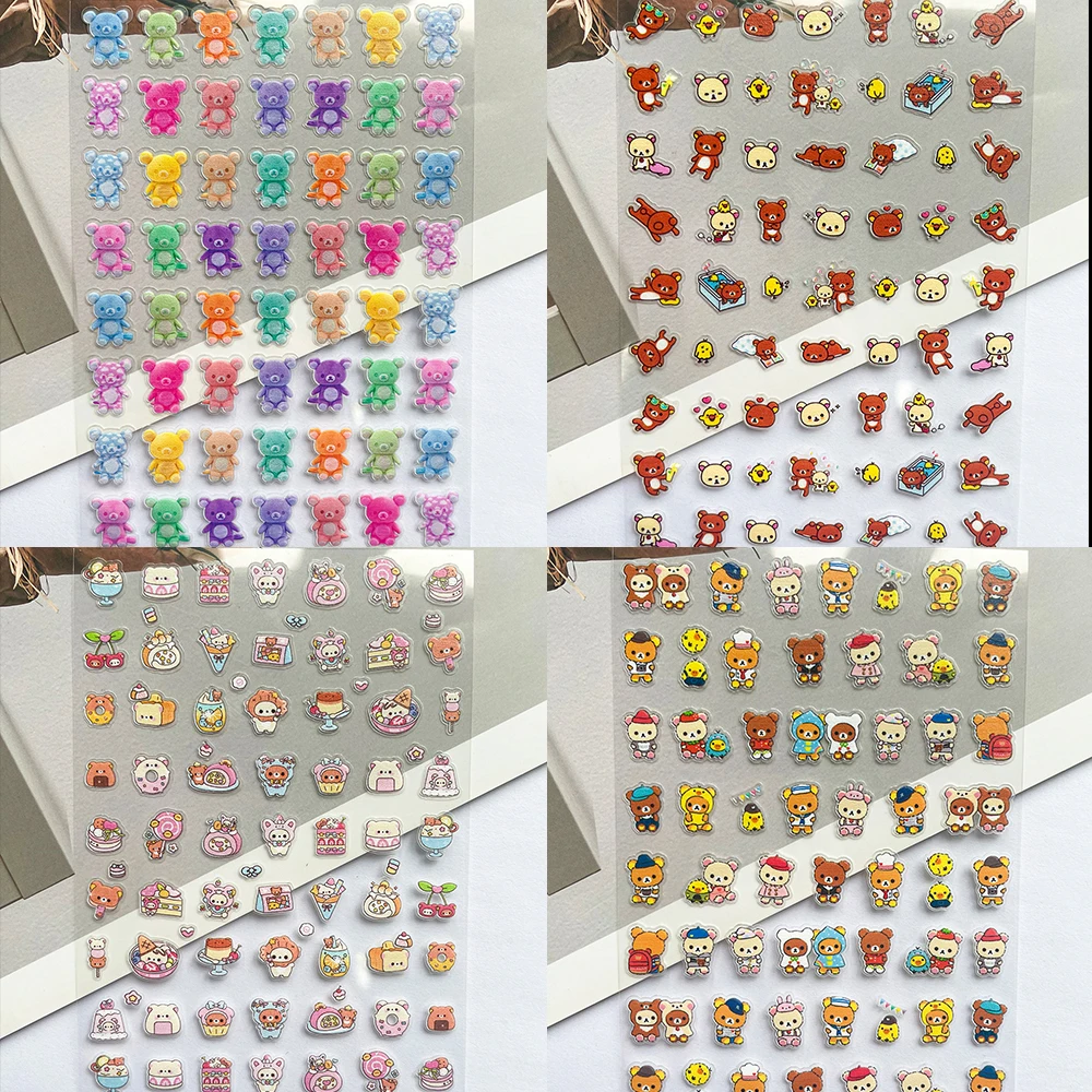 Nail Art - Naklejki PVC Super Mini Różowe Rilakkuma