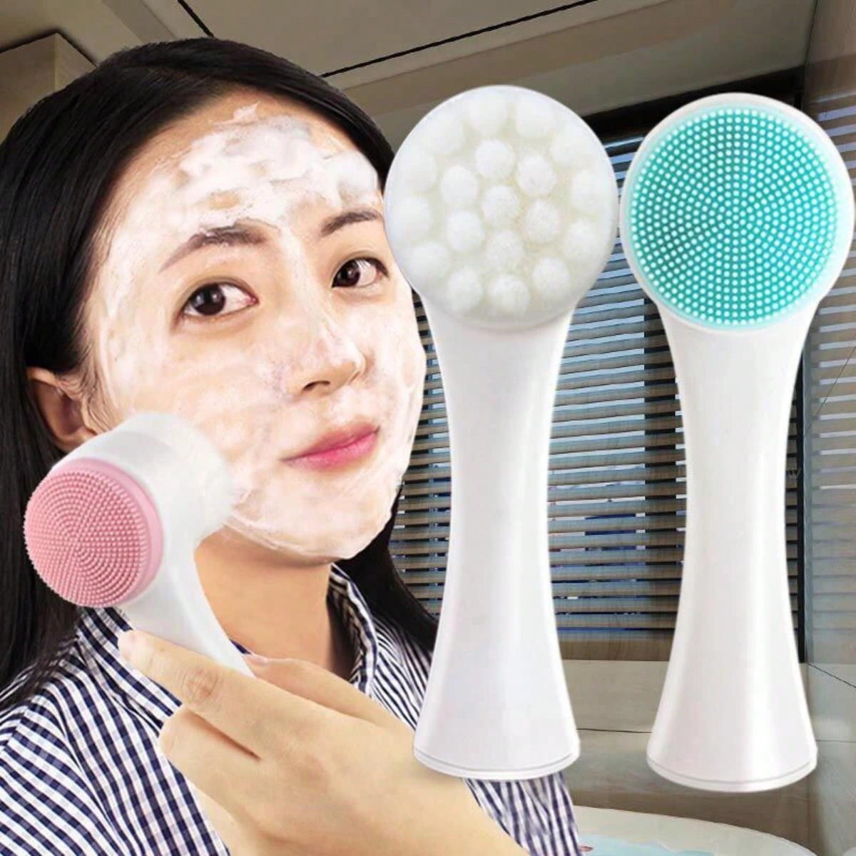 Silicone Face Scrubber Electric - Dwustronna szczoteczka do oczyszczania twarzy z