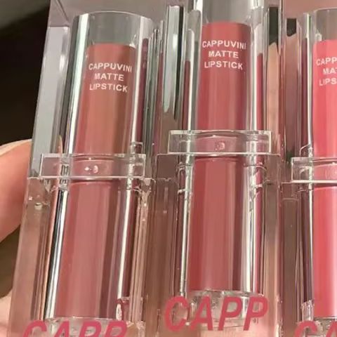 Matte Velvet Lip Tint Long Lasting - Przezroczysta akrylowa pomadka w 6 kolorach,