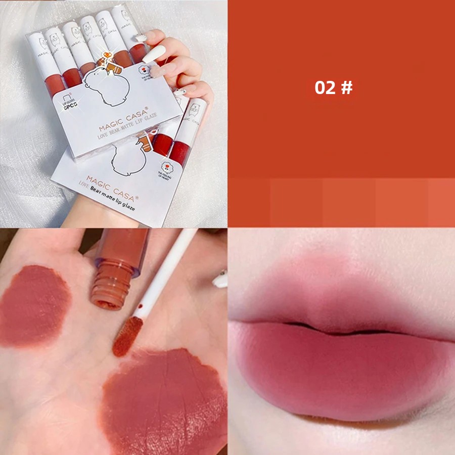 6pcs/Set Love Bear Velvet Matt – Matte Velvet Lip Tint Long Lasting recenzja i cena